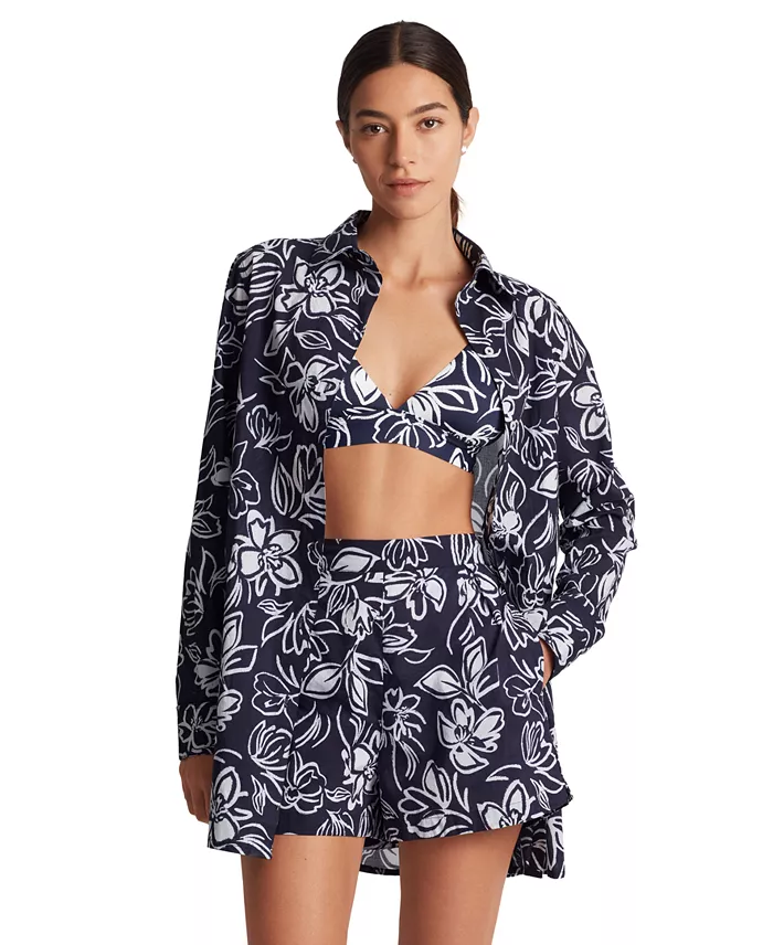 Lauren Ralph Lauren Women's Floral-Print Swim Cover-Up Set Women's Fashion Shoes & Accessories