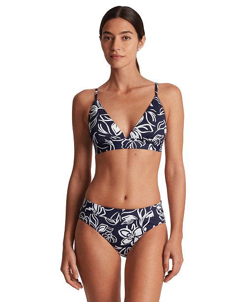 Lauren Ralph Lauren Women's Floral-Print V-Neck Bikini Top & Hipster Bottoms Women's Fashion Shoes & Accessories