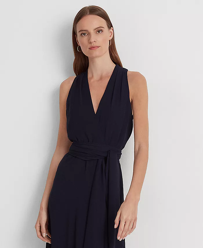 Lauren Ralph Lauren Women's Georgette Halter Cocktail Dress Women's Fashion Shoes & Accessories