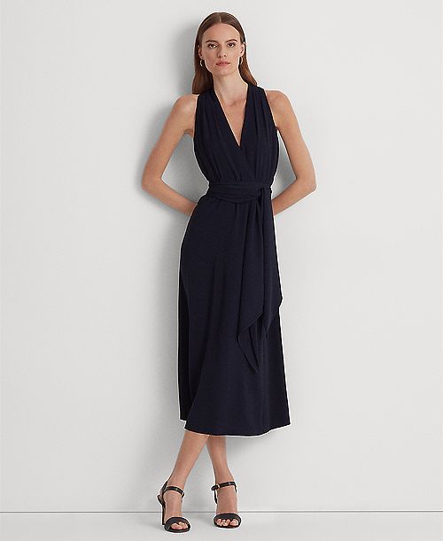 Lauren Ralph Lauren Women's Georgette Halter Cocktail Dress Women's Fashion Shoes & Accessories