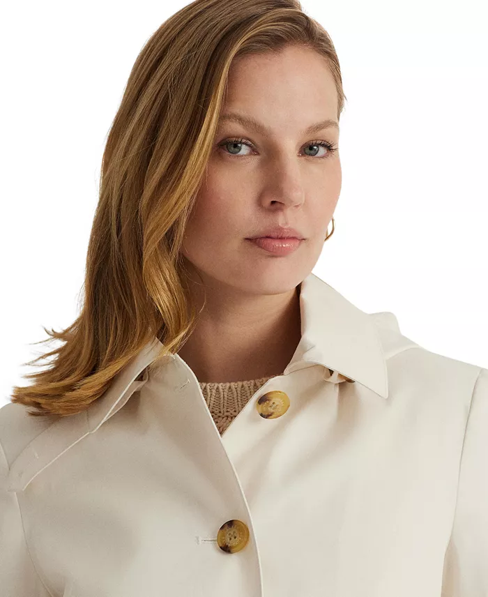 Lauren Ralph Lauren Women's Hooded Raincoat Women's Fashion Shoes & Accessories