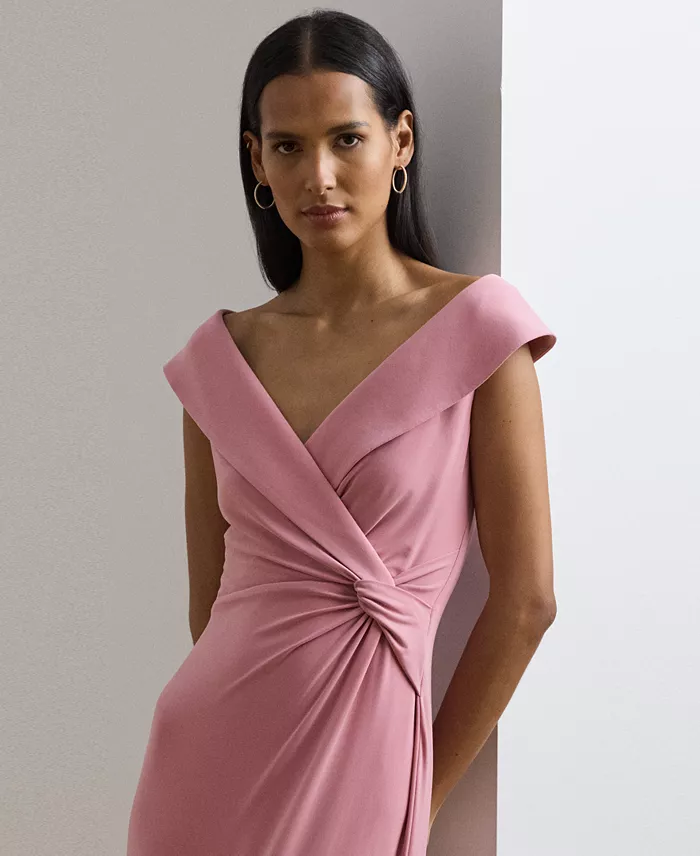 Lauren Ralph Lauren Women's Jersey Off-the-Shoulder Gown Women's Fashion Shoes & Accessories