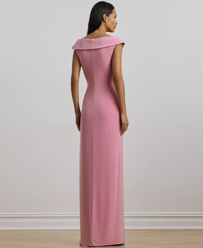 Lauren Ralph Lauren Women's Jersey Off-the-Shoulder Gown Women's Fashion Shoes & Accessories