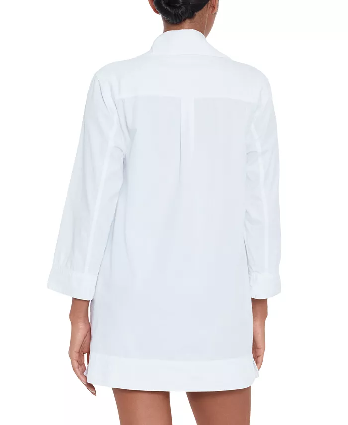 Lauren Ralph Lauren Women's Lace-Up Tunic Cover-Up Women's Fashion Shoes & Accessories