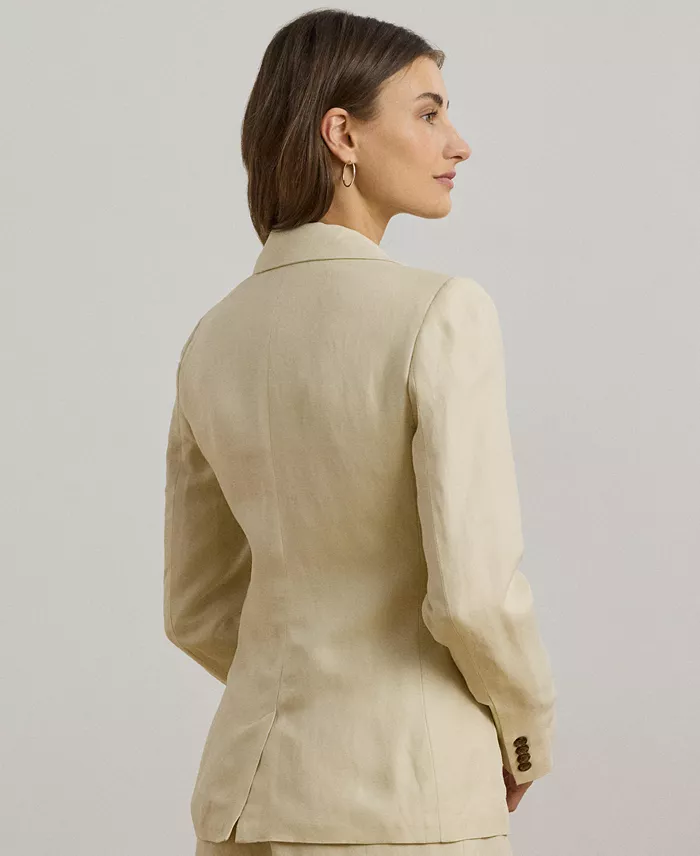 Lauren Ralph Lauren Women's Linen-Blend Twill Blazer Women's Fashion Shoes & Accessories