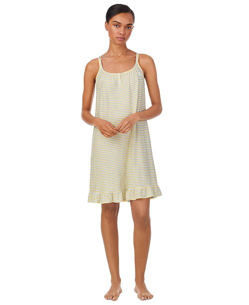 Lauren Ralph Lauren Women's Printed Double-Strap Nightgown Women's Fashion Shoes & Accessories