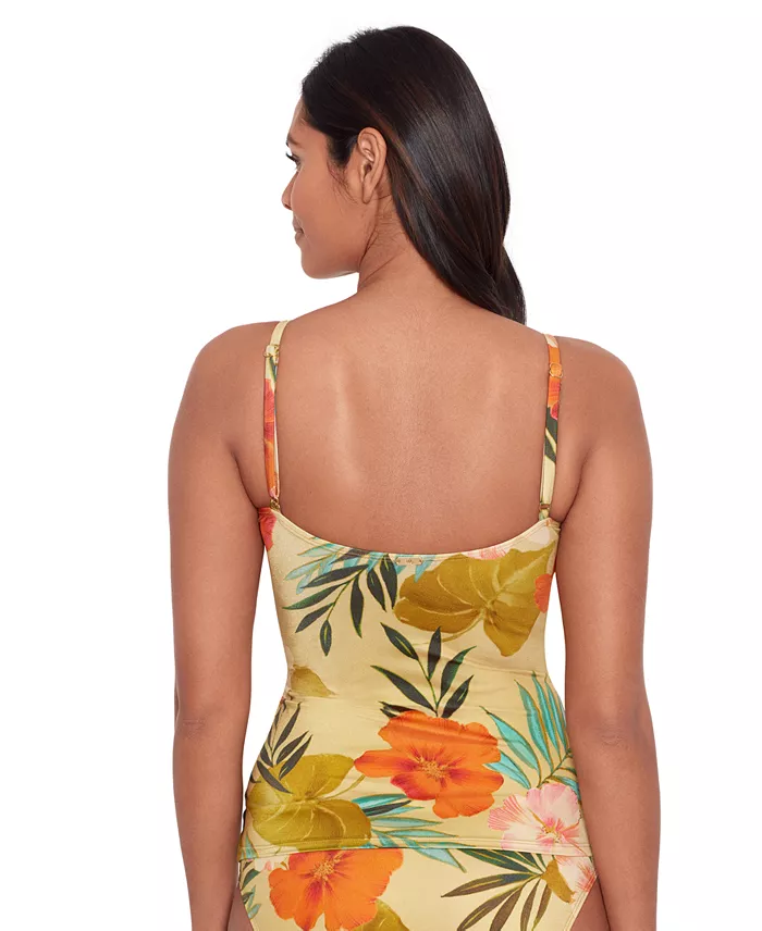 Lauren Ralph Lauren Women's Printed Surplice Tankini Top Women's Fashion Shoes & Accessories