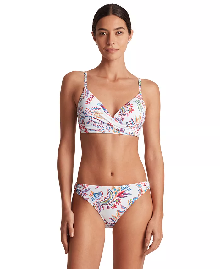 Lauren Ralph Lauren Women's Printed Twist-Front Underwire Bikini Top & Twist-Side Hipster Bikini Bottoms Women's Fashion Shoes & Accessories