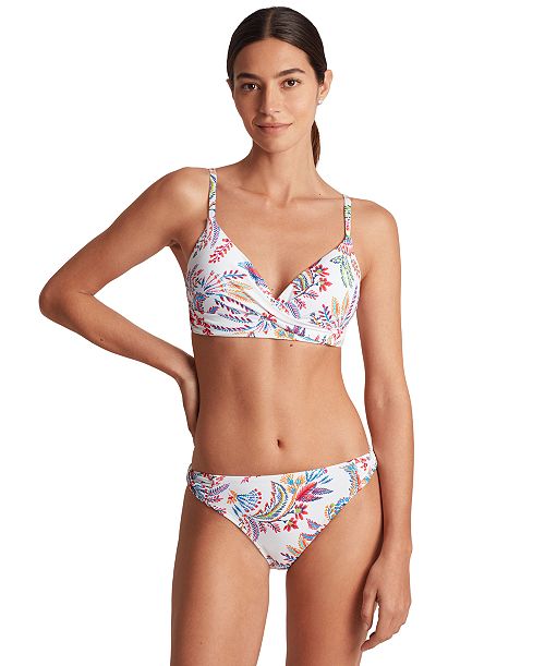 Lauren Ralph Lauren Women's Printed Twist-Front Underwire Bikini Top & Twist-Side Hipster Bikini Bottoms Women's Fashion Shoes & Accessories