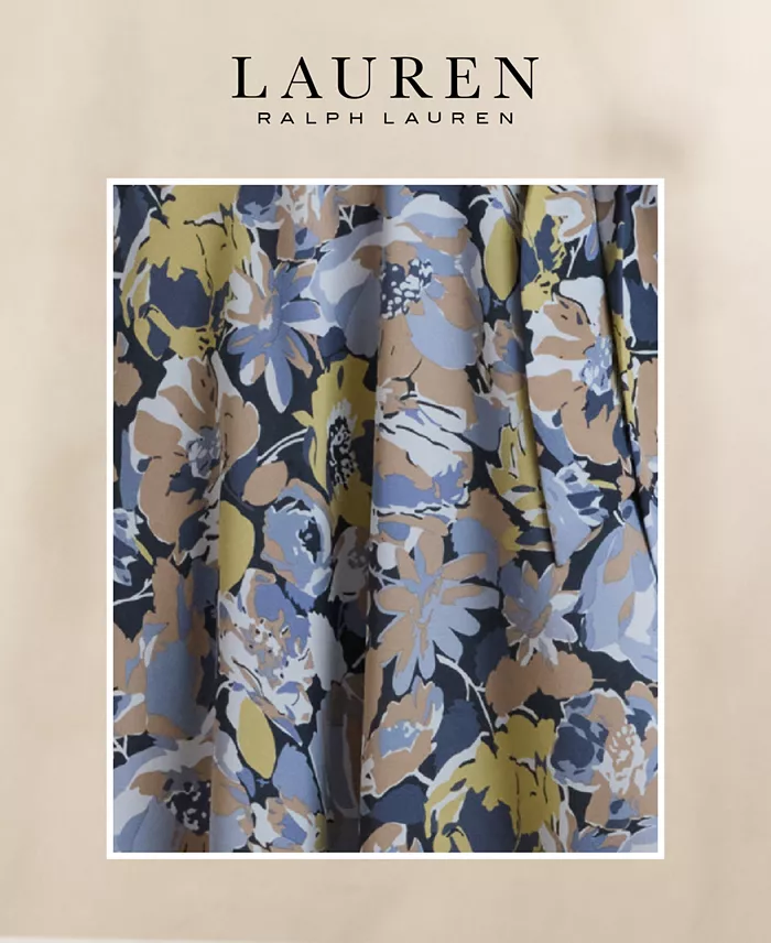 Lauren Ralph Lauren Women's Relaxed-Fit Floral Short-Sleeve Shirt Regular & Petite Women's Fashion Shoes & Accessories