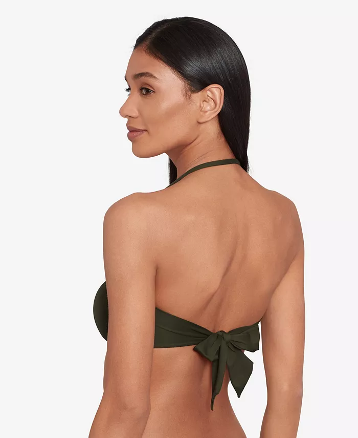 Lauren Ralph Lauren Women's Ring Bandeau Bra Swim Top Women's Fashion Shoes & Accessories