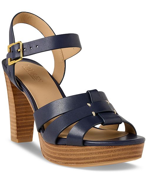 Lauren Ralph Lauren Women's Soffia Ankle-Strap Slingback Dress Sandals Women's Fashion Shoes & Accessories