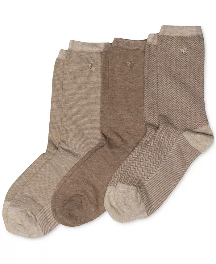 Lauren Ralph Lauren Women's Tweed Cotton Trouser 3 Pack Socks Women's Fashion Shoes & Accessories