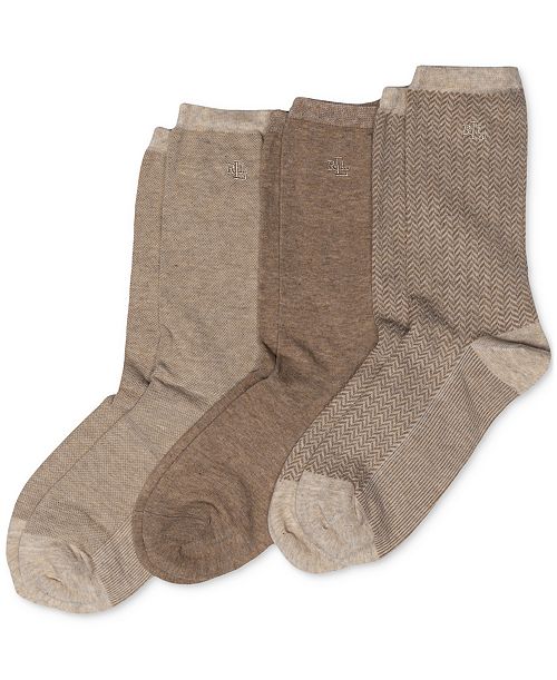 Lauren Ralph Lauren Women's Tweed Cotton Trouser 3 Pack Socks Women's Fashion Shoes & Accessories
