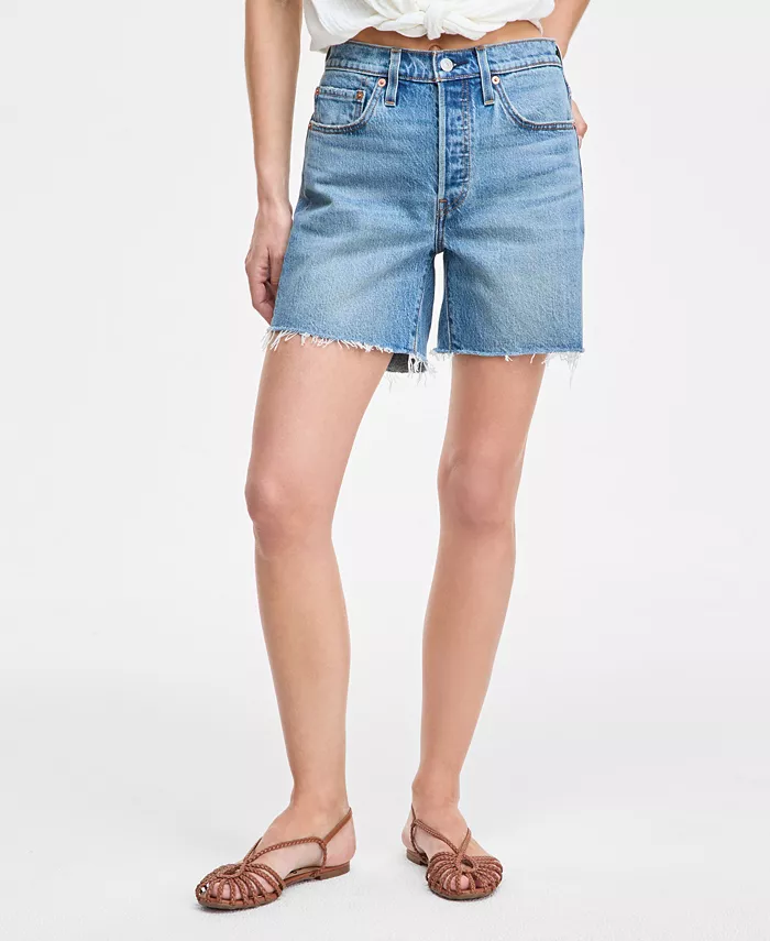 Levi's 501® Mid-Thigh High Rise Straight Fit Denim Shorts Women's Fashion Shoes & Accessories