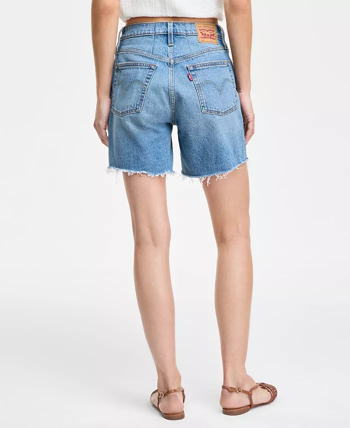 Levi's 501® Mid-Thigh High Rise Straight Fit Denim Shorts Women's Fashion Shoes & Accessories