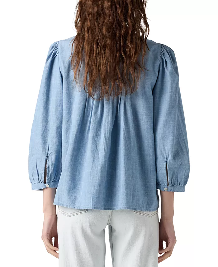 Levi's Levis® Women's 3/4-Sleeve Button-Front Blouse Women's Fashion Shoes & Accessories