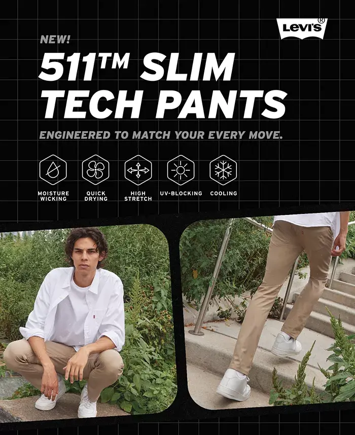 Levi's Men's 511 Slim-Fit Flex-Tech Pants Men's Fashion & Accessories