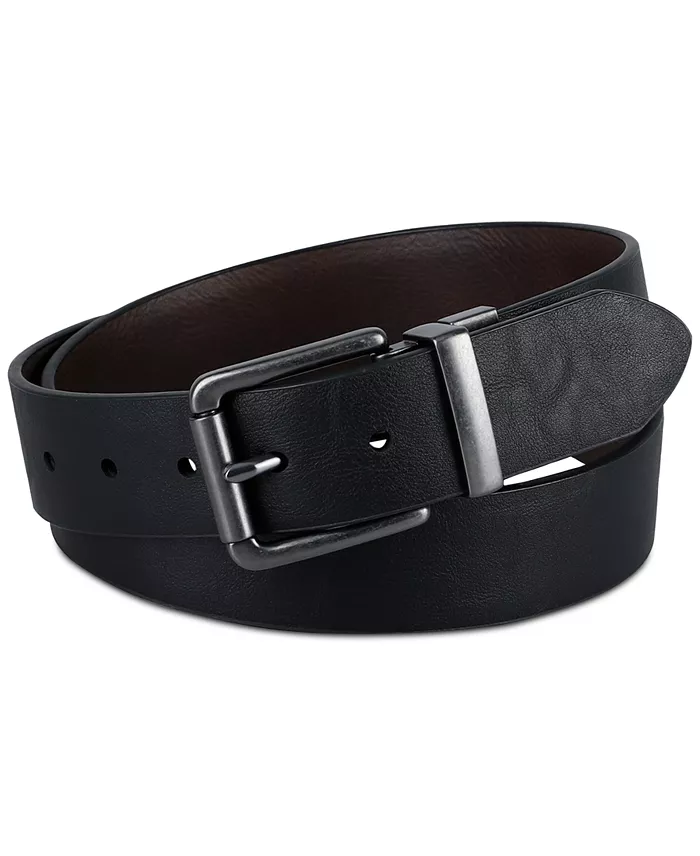Levi's Men's Logo Buckle Stretch Reversible Leather Belt Men's Fashion & Accessories
