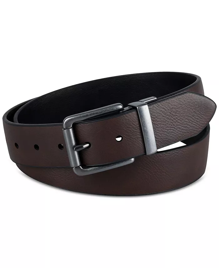 Levi's Men's Logo Buckle Stretch Reversible Leather Belt Men's Fashion & Accessories