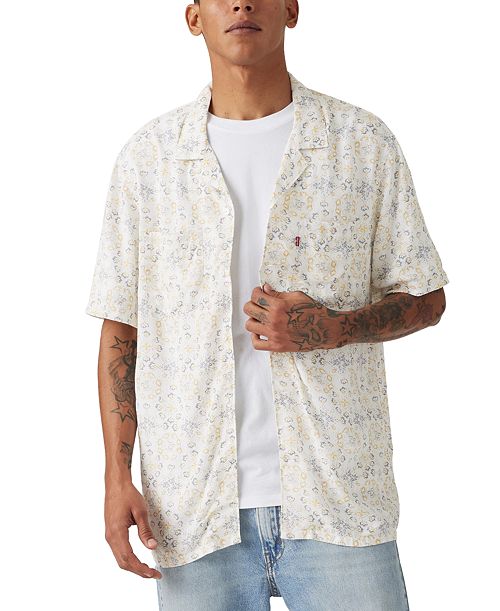 Levi's Men's Relaxed-Fit Camp Collar Shirt Men's Fashion & Accessories
