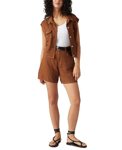 Levi's Premium Women's Cotton High Rise Baggy Shorts Women's Fashion Shoes & Accessories