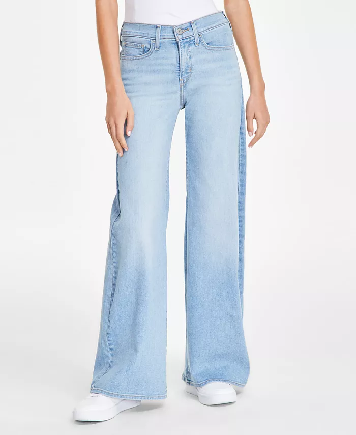 Levi's Women's 318 Shaping Stellar-Stretch Wide-Leg Jeans Women's Fashion Shoes & Accessories