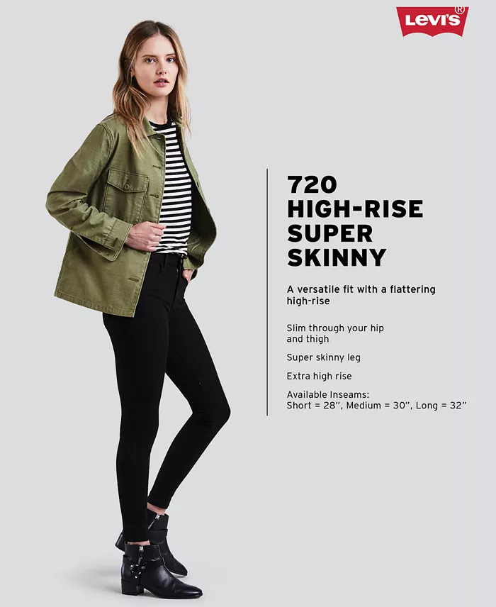 Levi's Women's 720 High-Rise Stretchy Super-Skinny Jeans Women's Fashion Shoes & Accessories