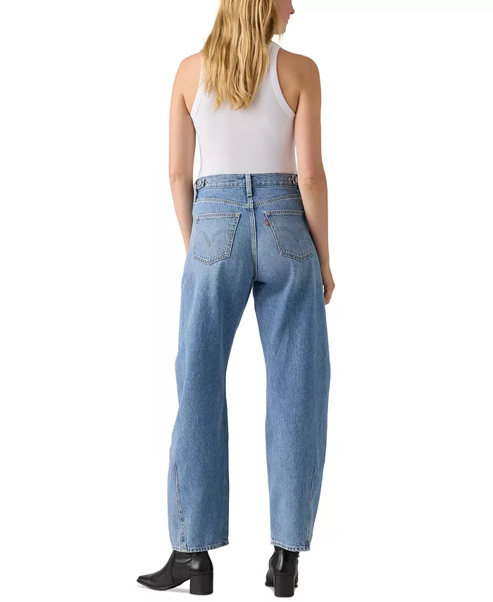Levi's Women's Cinch High-Rise Barrel-Leg Jeans Macy's Exclusive Women's Fashion Shoes & Accessories