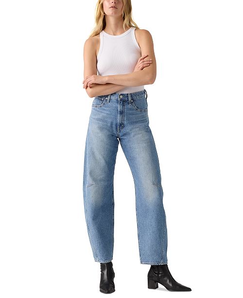 Levi's Women's Cinch High-Rise Barrel-Leg Jeans Macy's Exclusive Women's Fashion Shoes & Accessories
