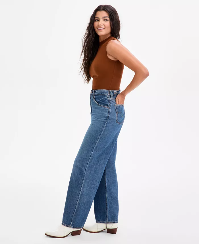 Levi's Women's Cinch-Waist Lightweight Baggy Jeans Women's Fashion Shoes & Accessories