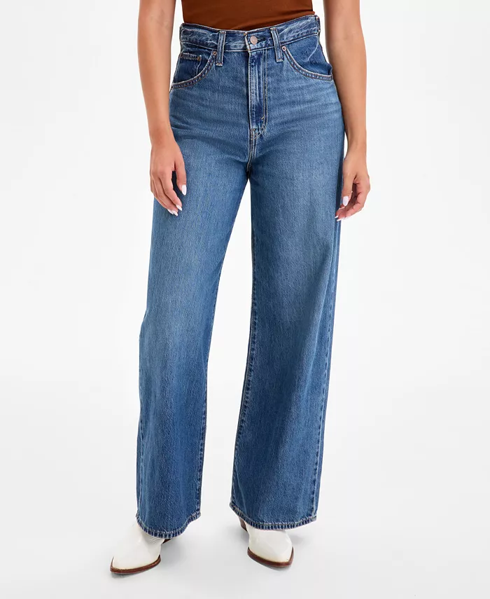 Levi's Women's Cinch-Waist Lightweight Baggy Jeans Women's Fashion Shoes & Accessories
