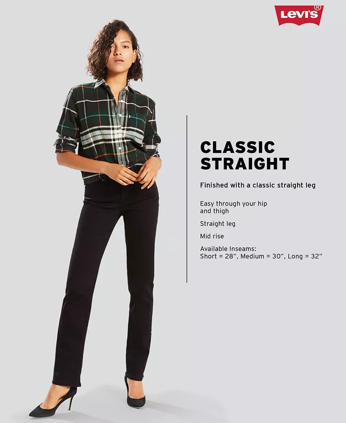 Levi's Women's Classic Mid Rise Straight-Leg Jeans Women's Fashion Shoes & Accessories