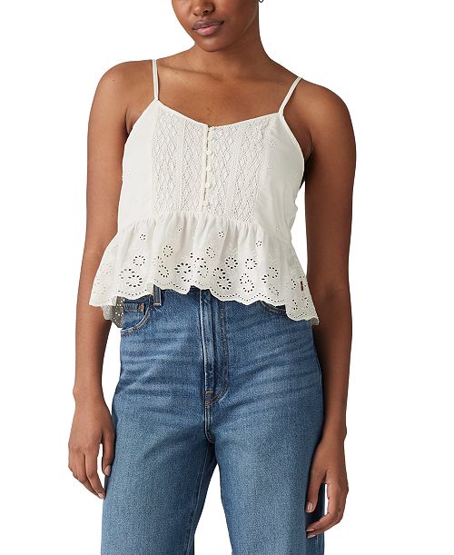 Levi's Women's Cora Embroidered Blouse Women's Fashion Shoes & Accessories