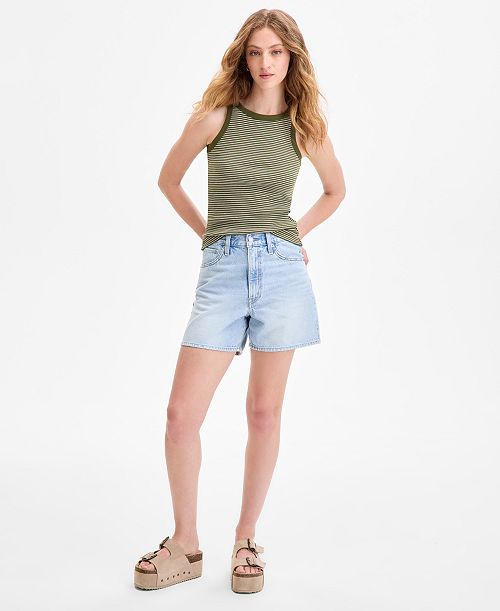 Levi's Women's Cotton Cinch-Waist Denim Shorts Women's Fashion Shoes & Accessories