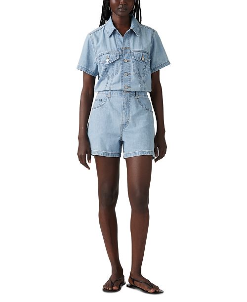 Levi's Women's Cotton Type III Denim Romper Women's Fashion Shoes & Accessories