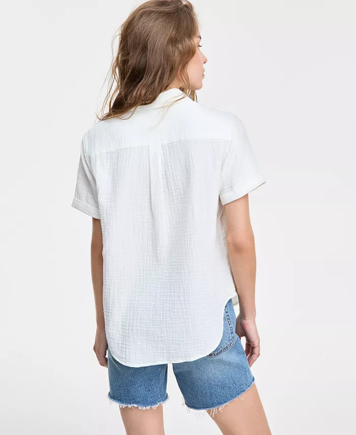 Levi's Women's Darlene Short-Sleeve Utility Shirt Women's Fashion Shoes & Accessories