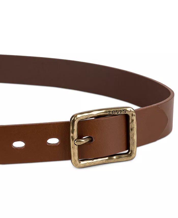 Levi's Women's Hammered Center Bar Buckle Casual Leather Belt Women's Fashion Shoes & Accessories
