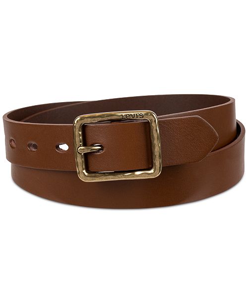 Levi's Women's Hammered Center Bar Buckle Casual Leather Belt Women's Fashion Shoes & Accessories