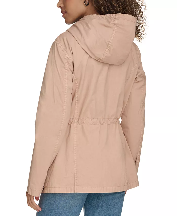 Levi's Women's Lightweight Washed Cotton Military Jacket Women's Fashion Shoes & Accessories