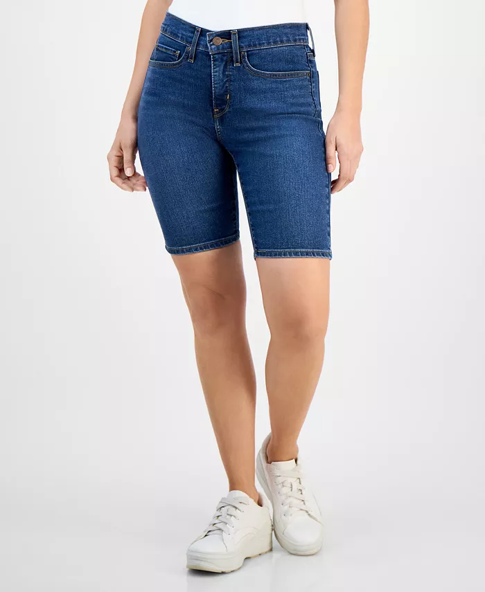Levi's Women's Mid-Rise Shaping Bermuda Shorts Women's Fashion Shoes & Accessories