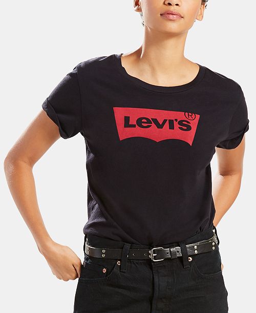 Levi's Women's Perfect Graphic Logo Cotton T-shirt Women's Fashion Shoes & Accessories