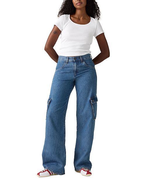 Levi's Women's Super Low Loose-Fit Cargo Jeans Women's Fashion Shoes & Accessories