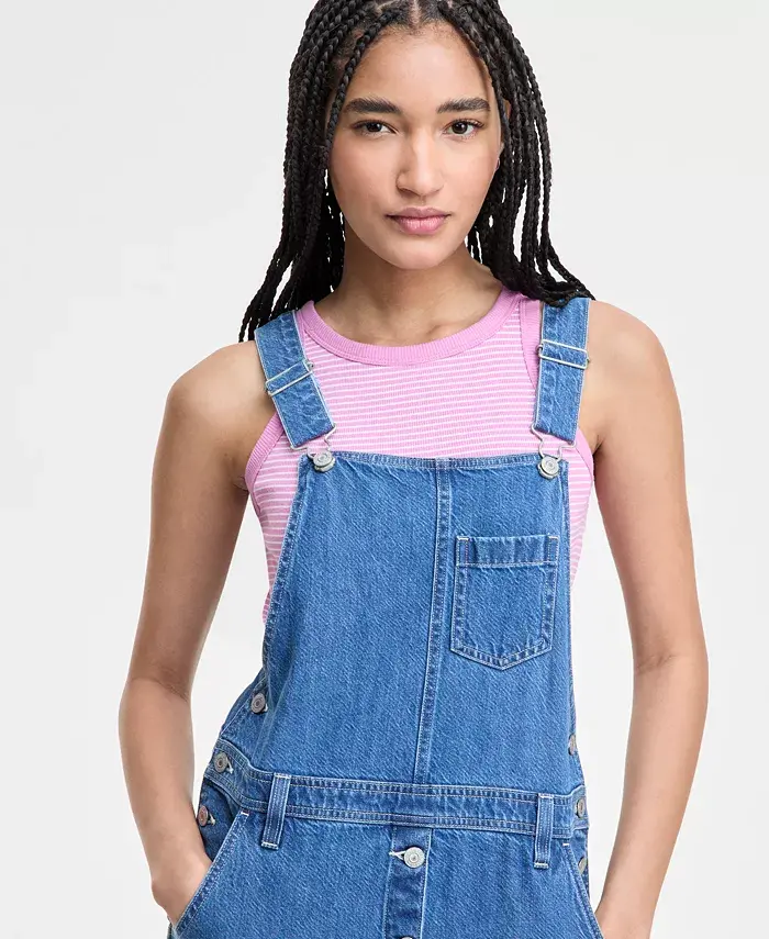 Levi's Women's Tico Cotton Denim Jumper Dress Women's Fashion Shoes & Accessories