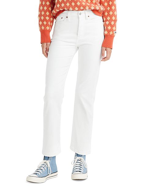 Levi's Women's Wedgie Straight-Leg High Rise Cropped Jeans Women's Fashion Shoes & Accessories