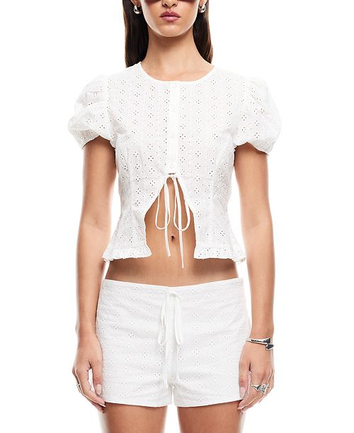 Lioness Women's Cotton Bardot Top Women's Fashion Shoes & Accessories