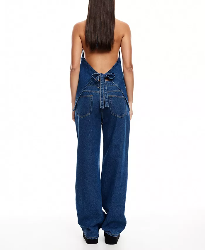 Lioness Women's Hills Denim Halter Top Women's Fashion Shoes & Accessories