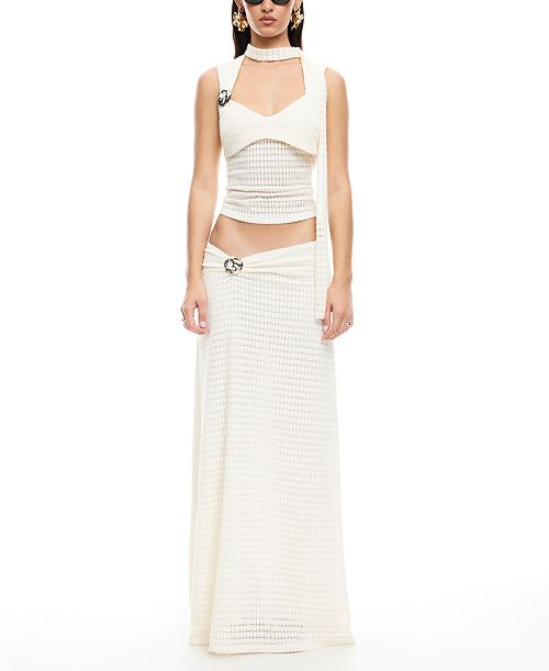 Lioness Women's In Your Dreams Textured Top & Maxi Skirt Women's Fashion Shoes & Accessories