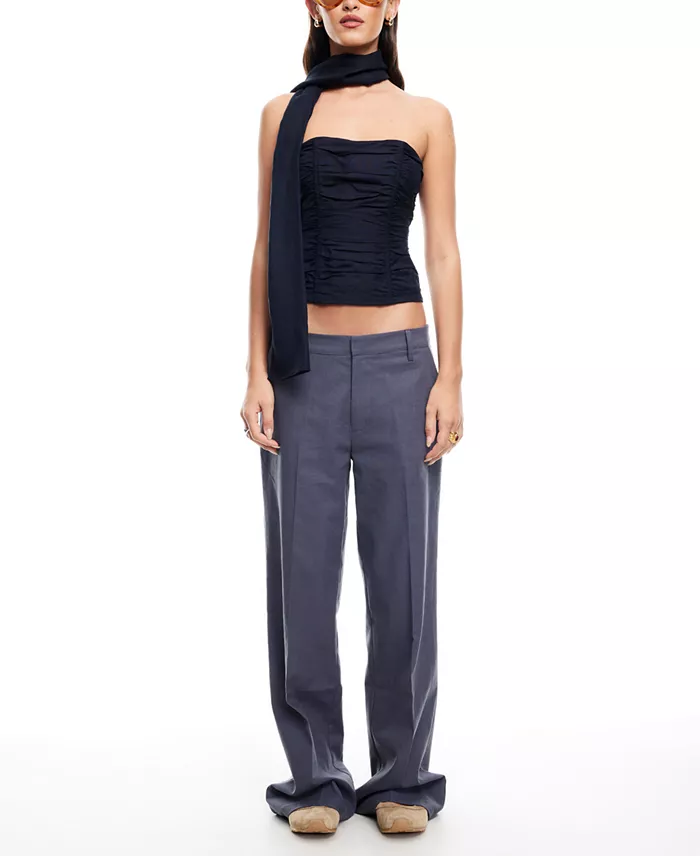 Lioness Women's Island Ruched Scarf-Trim Tube Top Women's Fashion Shoes & Accessories