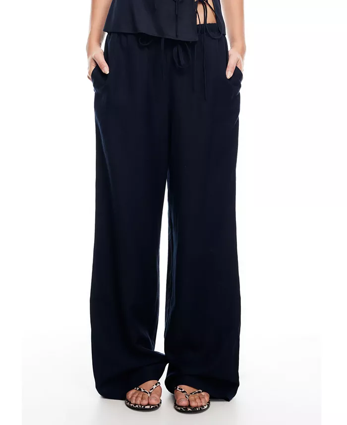 Lioness Women's Linen-Blend Idyllic Pants Women's Fashion Shoes & Accessories